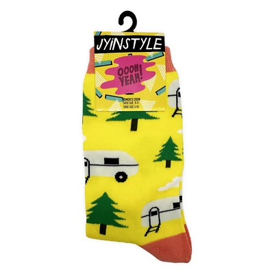 Oooh Yeah Yellow Trailer Park Womens Crew Socks OSFM Size 9-11 Gift Her - Image 1 of 4