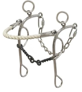 Seil Nase Combo Hackamore Edelstahl verdrehter Draht HUNDKNOCHEN BIT 5 Zoll Showman - Bild 1 von 1
