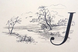 Dessin original BERTHOLD-MAHN (1893-1975) Lettrine pour LE LYS DANS LA VALLÉE - Imagen 1 de 4