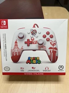 PowerA Enhanced Wired Controller for Nintendo Switch - Mario Red/White - New - Picture 1 of 2
