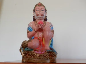 ESTATUA DE COLECCIÓN HANUMAN HECHA A MANO DE ARCILLA DEL RÍO GANGES 17" H X 7 1/2 W - Imagen 1 de 3