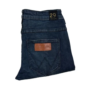 Wrangler Mens Jeans W29 L34 Blue Stranglers Dark Wash Skinny Jean - Picture 1 of 10