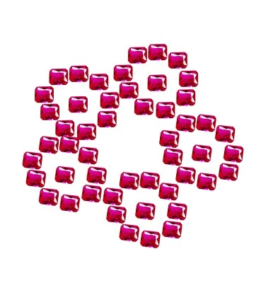 50 Pcs Lot 8x6 MM Natural Red Ruby Loose Gemstone Certified Emerald Cut Gem W275 - Image 1 of 4