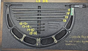 Starrett No. 224 Outside Micrometer Caliper 12" to 16" listing LS-34 - Picture 1 of 9