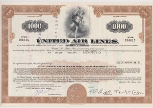 Certificado de acciones de bonos de United Air Lines - Imagen 1 de 1