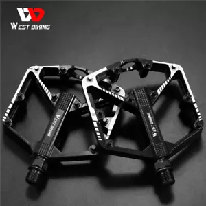WEST BIKING Fahrrad Pedale DU Bearing Aluminium MTB Fahrradpedale Schwarz 9/16" - Bild 1 von 14