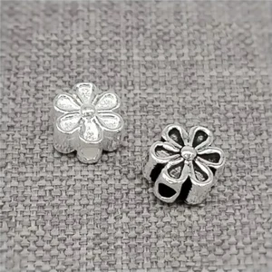 10 perle margherita argento sterling 2 lati argento 925 fiore bracciale distanziatore 6 mm - Foto 1 di 5