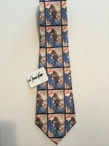 James Vann Mens Tie Blue Print Necktie Art to Wear Artist Jazz Music NEW - Picture 1 of 7
