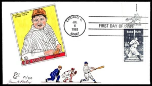 1983 Babe Ruth FDC Hand Colored Paslay Classic Cachet - Picture 1 of 2