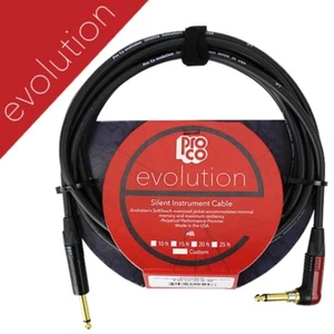 ProCo Evolution Silent Instrument Cable, 20 FT, Straight-Silent Right Angle - Picture 1 of 1