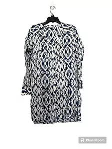 ATHLETA swim kaftan tunic button up blue ikat size XS - Picture 1 of 7