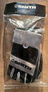 Smith  W/ Wrist Strap NOS Vintage Original Skateboard Gloves 1980's White Large - Picture 1 of 2