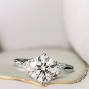 18k White Gold 2 Ct Ring IGI Lab Created Round Cut Diamond Band  E F V S - Picture 1 of 12