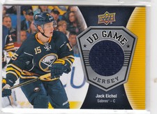 JACK EICHEL - Game Worn Relic - 2016-17 UD Series 1 'Game Jersey' #GJ-JE