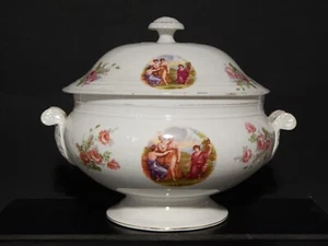 ANTICA ZUPPIERA CENTROTAVOLA CERAMICA PIEMONTESE CHIUSA PESIO ANGELIKA KAUFFMANN - Imagen 1 de 9