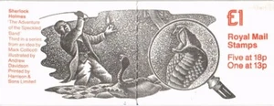 GB 1987 Yvert C 1140f-1 1£ booklet 1 x 13p + 5 x 18p Sherlock Holmes Adventur... - Picture 1 of 2