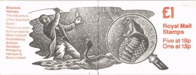 GB 1987 Yvert C 1140f-1 1£ booklet 1 x 13p + 5 x 18p Sherlock Holmes Adventur... - Image 1 of 2