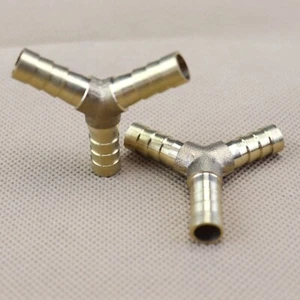 2Pcs Way Shaped Brass Barbed Hose tails, for fuel ,oil etc 5/16"(8mm) Y-3 - Picture 1 of 5