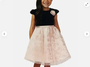 Jona Michelle Girls Velvet And Tulle Party Dress (Black/Pink,6 )NWT - Picture 1 of 3
