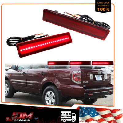 Luces de freno secuenciales LED rojas reflector trasero trasero Honda Pilot 2006 2007 08 Foto 1 de 4