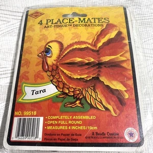 Thanksgiving Beistle Honeycomb Decorations Turkey Table Shelf Decor Vintage New - Picture 1 of 10