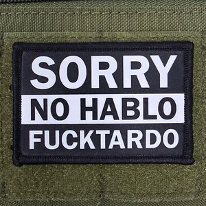 No Hablo Patch Moral Tactical Military Army USA Flag Hook & Loop 3x2 - Picture 1 of 8