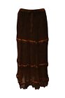 WOMENS LADIES BOHO CRINKLED STRIPE TIERED GYPSY MAXI SKIRT FREE SIZE UP TO 16
