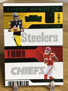 2022 Contenders Round Numbers Emerald Green Skyy Moore/George Pickens RC Steeler