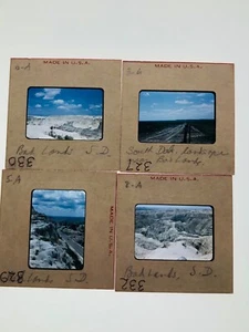 Lote de 4 Diapositivas Fotográficas BADLANDS EE. UU. 1951 35mm South Dakota Out West - Imagen 1 de 5