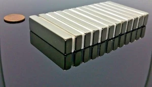 2 Neodymium Rare Earth N42 Bar Magnet 5,000 Gauss Super Strong 2" x 1/2" x 1/4" - Picture 1 of 8