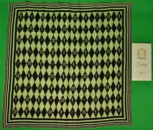 The "21" Club Jack & Charlie's gelb/schwarz Diamant Seide Jockey Schal XIV (NEU) - Bild 1 von 4