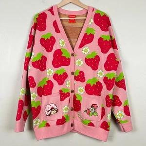 Cárdigan Strawberry Shortcake para mujer XL Kawaii Kidcore estampado integral Cottagecore - Imagen 1 de 11