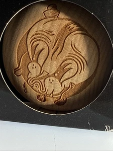 Steve Brown Holz weinendes Gesicht Yoyo Kunstwerk; Yo-Yo Factory 2" - Bild 1 von 5