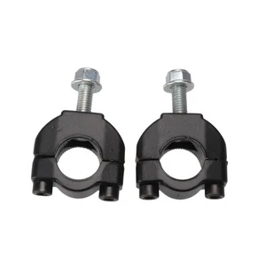 1 Paio Morsetti Rialzo Manubrio 7/8" 22mm per Mini Dirt Bike 47cc-49cc, Nero - Foto 1 di 5