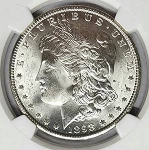 EXQUISITE 1898 O Morgan Silver Dollar $1 NGC MS-66 Blast White !!! - Picture 1 of 4