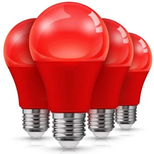 Red LED Light Bulbs, A19 9W (60W Equivalent) Christmas Red Colored Light Bulb... - Picture 1 of 9