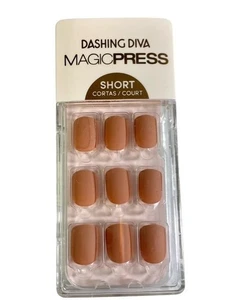 Dashing Diva Magic Press Nails Kit PO383 Matte Rust  Square Shape Size Short - Picture 1 of 4