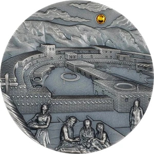 2024 Palau Equinox & Solstice Chaco Culture Sun Dagger 2 oz Silver Coin - Picture 1 of 9