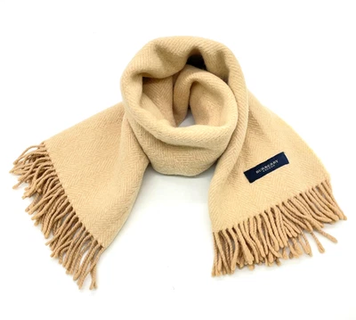Auténtica bufanda Burberry espiga 100 % lana beige flecos i111077-1 Foto 1 de 4