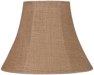Natural Burlap Medium Bell Lamp Shade 7" Top x 14" Bottom x 10.5" High (Spider) - Picture 1 of 6