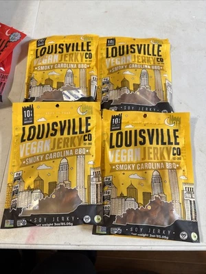 Louisville Vegan Jerky 4 paquetes Smoky Carolina Bbq alta proteína caducidad 4/26 Foto 1 de 4