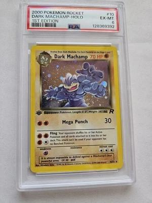 1st Edition Dark Machamp 10/82 Team Rocket Holo Swirl 🌀 PSA 6 - Image 1 of 4