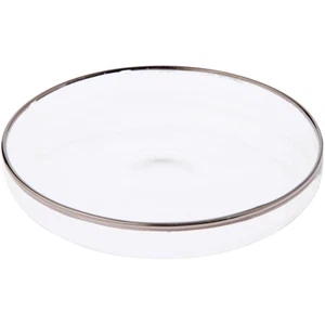 Plymor 4" x 4" Round Glass Display Tray (Silver Rim) - Picture 1 of 1