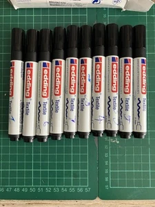 10 x Edding 4500 Black Fabric Textile Clothing Draw Markers 2-3mm Material - Picture 1 of 6