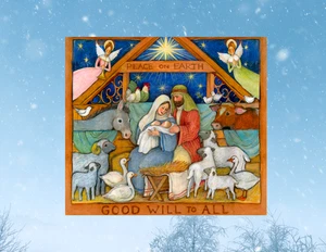 Weihnachtskrippe Krippe Kunst FENSTER KLAMMERN Größe 9" Vinyl - Bild 1 von 1