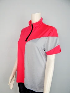 jamie sadock Womens Short Sleeve Polo Shirt Golf Pink /Gray Top Sz M - Picture 1 of 7