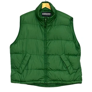Lands End Mens Jacket XL Kelly Green Goose Down Puffer Vest Outdoor Packable - Picture 1 of 9