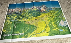 1956 Vintage GARMISCH-PARTENKIRCHEN Germany Brochures / Map - Winter Sports - Picture 1 of 10