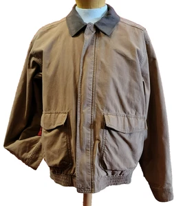 Giacca vintage LL Bean Chore cappotto fienile beige uomo grande reg 0DRH9 full zip - Foto 1 di 18
