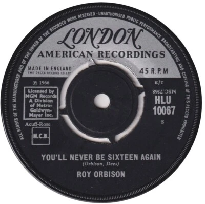 ROY ORBISON “You’ll Never Be Sixteen Again” LONDON (1966) - Image 1 of 2